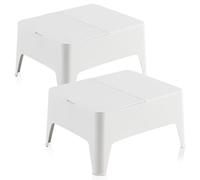Shaf Lot de 2 Tables d'appoint de Jardin Alaska, Couleur Blanche, Plastique, Blanc, 2 unidades