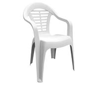 SHAF Menorca Lot de 6 chaises empilables de Jardin et terrasse Résistantes aux Rayons UV et aux intempéries Plastique recyclé Blanc