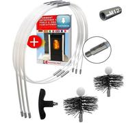 SHAFER PRO - Kit de Ramonage Poêle Pellet 9 mètres - Hérisson Ramonage 80 mm 100 mm EASYFLEX