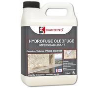 SHAFFER PRO | Hydrofuge Oléofuge Imperméabilisant Pierre & Façade 5L | Imperméabilisant Travertin, Pierre Naturelle, Façade, Carrelage Extérieur, Terrasse, Dalle|Anti-Mousse-5L-Made in France