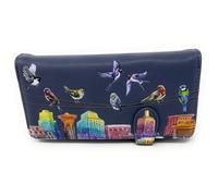 Shag Wear Birds on a Wire in the City Grand portefeuille pour femmes et adolescentes en similicuir végétalien Gris foncé 17,8 cm, gris foncé, Large, Moderne