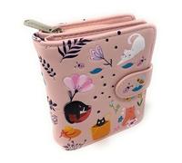 Shag Wear Cats in the Garden Petit portefeuille pour femme en similicuir vegan Rose 11,4 cm