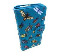 Shag Wear Insect Mania Large Spring Summer Wallet for Women and Teen Girls Vegan Faux Leather Teal 7"