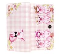 Shag Wear Piggies Go To The Market Pig Portefeuille en similicuir végétalien pour femmes et adolescentes Rose Taille L 17,8 cm, rose, Large, Moderne