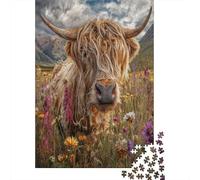 Shaggy Highland Chattle |Champs d'Écosse| Puzzles Amusants en Famille 38x26cm/1000pcs Adultes