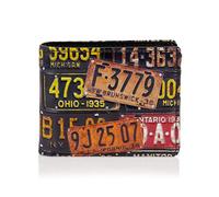 Shagwear Porte-feuille pour homme : différentes couleurs et formes : - Rouge - Retro Kfz-Kennzeichen / Vintage License Plate,