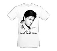 Shah Rukh Khan T-shirt pour homme et femme 100 % coton, Blanc., L