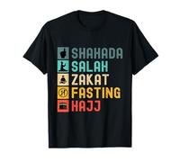 Shahada Salah Zakat Jeûne Hajj Islam Religion Hommes Musulmans T-Shirt