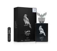 Shaheen Silver Lattafa Eau de parfum arabe unisexe de longue durée avec atomiseur rechargeable 5 ml, parfum citron, boisé et épicé durable (Shaheen Silver)