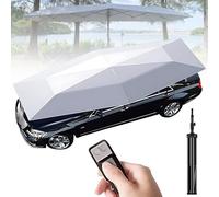 SHAHRYAR Parapluie De Toit éLectrique Universel, Tissu Oxford 210D, Protection Solaire et Isolation Thermique, Démarrage à Distance, Utilisable même sans Batterie 5.2m/17.06ftSilver+Stand