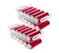 SHAIDOJIO 2 Rangement Canette Frigo, Distributeur Canette Frigo, 2 Étages Rangement Frigo Transparent, Automatiquement Roulant Range Canette Frigo Porte pour Boissons Soda Bière Cuisine Placard