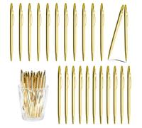 SHAIDOJIO 24 Stylos Bille en Métal, 1,0mm Lot de Stylo Bille Noir, Or Mince Stylos à Bille avec 24 Remplissage D'encre Noire, Stylo à Bille Twisted pour Bureau D'affaires