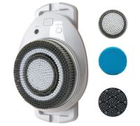 SHAIRMB Brosse Exfoliante Murale Intelligente, Brosse Exfoliante éLectrique pour Le Corps avec TêTes RemplaçAbles, Grande Brosse Exfoliante pour Le Dos (18 Cm) pour Paroi De Douche,Blanc