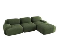 SHAIRMB Canapé d'angle Modulable sans Structure Apparente, CanapéS d'angle Cloud pour Salon, Canapé d'angle Surdimensionné en Forme De L avec Assise Profonde Et Pouf,Vert,3 Seater+1 Ottoman