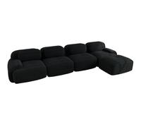 SHAIRMB Canapé d'angle Modulable sans Structure Apparente, CanapéS d'angle Cloud pour Salon, Canapé d'angle Surdimensionné en Forme De L avec Assise Profonde Et Pouf,Noir,4 Seater+1 Ottoman