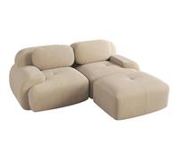 SHAIRMB Canapé d'angle Modulable sans Structure Apparente, CanapéS d'angle Cloud pour Salon, Canapé d'angle Surdimensionné en Forme De L avec Assise Profonde Et Pouf,Beige,2 Seater+1 Ottoman