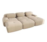 SHAIRMB Canapé d'angle Modulable sans Structure Apparente, CanapéS d'angle Cloud pour Salon, Canapé d'angle Surdimensionné en Forme De L avec Assise Profonde Et Pouf,Beige,3 Seater+3 Ottoman