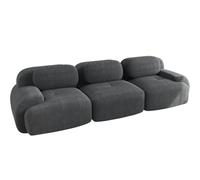 SHAIRMB Canapé d'angle Modulable sans Structure Apparente, CanapéS d'angle Cloud pour Salon, Canapé d'angle Surdimensionné en Forme De L avec Assise Profonde Et Pouf,Gris,3 Seater