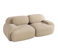 SHAIRMB Canapé d'angle Modulable sans Structure Apparente, CanapéS d'angle Cloud pour Salon, Canapé d'angle Surdimensionné en Forme De L avec Assise Profonde Et Pouf,Beige,2 Seater
