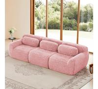 SHAIRMB Canapé Modulable sans Structure Rigide, Canapé Confortable comme Un Nuage, CanapéS en Forme De U sans Montage, CanapéS Au Sol AntidéRapants, d'angle Modernes,Rose,3 Seat