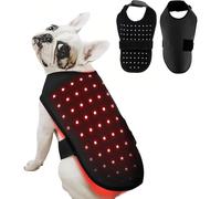 SHAIRMB Ceinture de luminothérapie Infrarouge pour Animaux de Compagnie, Chauffage Infrarouge 660 nm et 850 nm, Ceinture Dorsale réglable pour Chiens avec 74 LED, 3 Modes,Noir