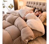 SHAIRMB Couette d'hiver en Velours d'agneau, Format King, éPaisse Couette Chaude en Velours d'agneau pour l'hiver, Couette d'hiver, Couette en Laine d'agneau Ultra Douce,003,173x229cm/2.5kg