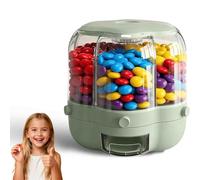 SHAIRMB Distributeur De Bonbons à 6 Compartiments, RéCipient De Stockage De CéRéAles Grande Capacité à Plusieurs Compartiments, BoîTe De Conservation Alimentaire HerméTique,Light Green,Large