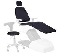 SHAIRMB Ensemble De 4 Housses De Protection IntéGrales pour Fauteuil Dentaire, Housse D'Assise Et De Dossier, Housse D'Assise en Similicuir pour Fauteuil Dentaire,Noir