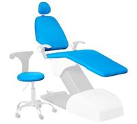 SHAIRMB Ensemble De 4 Housses De Protection IntéGrales pour Fauteuil Dentaire, Housse De SièGe De Fauteuil Dentaire ImperméAble en Cuir PU, éTui De Protection pour Fauteuil,Sky Blue