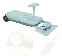 SHAIRMB Kart pour Enfants, Nettoyeur De Sols à PéDales, Kart De Nettoyage Portable à 5 Vitesses, Barre De Direction à Roulements, Vitesses RéGlables, Volant Pivotant à 360°,Vert,Single Drive