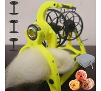 SHAIRMB Machine à Filer La Laine éLectrique Compacte, Rouet éLectrique, Machine à Filer Les Poils d'animaux d'une Capacité De 120 G avec Interrupteur à PéDale Et 3 Bobines,08