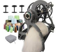 SHAIRMB Machine à Filer La Laine éLectrique Compacte, Rouet éLectrique, Machine à Filer Les Poils d'animaux d'une Capacité De 120 G avec Interrupteur à PéDale Et 3 Bobines,01
