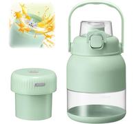 SHAIRMB Presse-Agrumes éLectrique, Presse-Agrumes éLectrique 790 ML avec Paille Et Deux Couvercles, Bol MéLangeur Portable, Multifonctionnel Grande Capacité Blenders,Vert