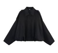 SHAIRMB Veste en Daim pour Femme, Veste De Moto Tendance en Velours CôTelé Imitation Cuir, Manteau Aviateur à Revers Printanier, Manches Longues Oversize DéContractéEs,05,S