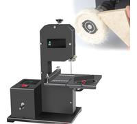 ShaiVrissian Scie à Ruban D'établi Multifonction,Scies à Ruban électriques,Automatique,Hauteur Coupe 70mm,Gorge 90mm,Table Métal Inclinable 0-45°,pour Couper Le Bois Et La Mousse