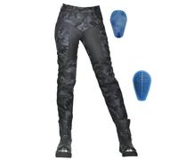 SHAIYOU Pantalon De Moto Pour Femme, Jean Extensible De Protection, Tissu Respirant, Pantalon De Sécurité Blindé Pour Course De Motocross Avec 4 Armures Amovibles (Blue,M)