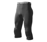 SHAIYOU Pantalons Compression Leggings 3/4 Genouillères, Pantalons Basket-Ball Genouillères, Leggings Anti-Collision, Frais Et Secs, Football, Basket-Ball, sous-vêtements De Sport (Black,L)