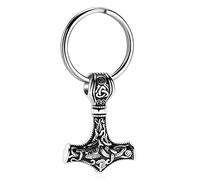 shajwo Porte-clés urne en forme de marteau de Thor Mjolnir pour homme et femme - Pendentif souvenir en argent