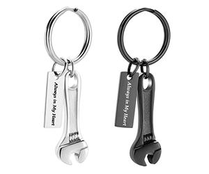 shajwo Porte-clés urne funéraire pour cendres humaines, 2 porte-clés argenté/noir