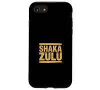 Shaka Zulu Inscription Amusante Rayures dorées vieillies Coque pour iPhone SE (2020) / 7/8