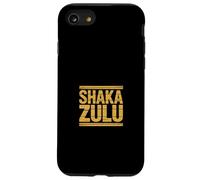 Shaka Zulu Inscription Amusante Rayures dorées vieillies Coque pour iPhone SE (2020) / 7/8