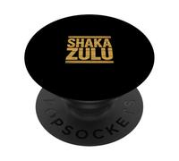 Shaka Zulu Inscription Amusante Rayures dorées vieillies PopSockets PopGrip Adhésif