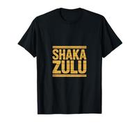 Shaka Zulu Inscription Amusante Rayures dorées vieillies T-Shirt