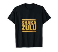Shaka Zulu Inscription Amusante Rayures dorées vieillies T-Shirt