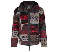 Shakaloha - Patchwork Knittjacke Wollen Veste en couleurs vives avec Hood - M Patch NH Happy for Men - en compétition équitable au Népal ennefu