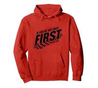Shake and Bake First Last Racing Citation de Motivation pour Fan de Course Sweat à Capuche, Unisexe pour Adultes, Rouge, XXL
