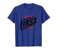 Shake and Bake First Last Racing Citation de Motivation pour Fan de Course T-Shirt, Homme, Bleu Royal, S