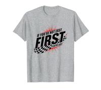 Shake and Bake First Last Racing Citation de Motivation pour Fan de Course T-Shirt, Homme, Gris Chiné, XXL