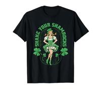 Shake Your Shamrocks Funny St Patrick Day Irish T-Shirt Graphique avec Valeur, Homme, Noir, M