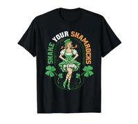 Shake Your Shamrocks Funny St Patrick Day Irish T-Shirt Graphique avec Valeur, Homme, Noir, M